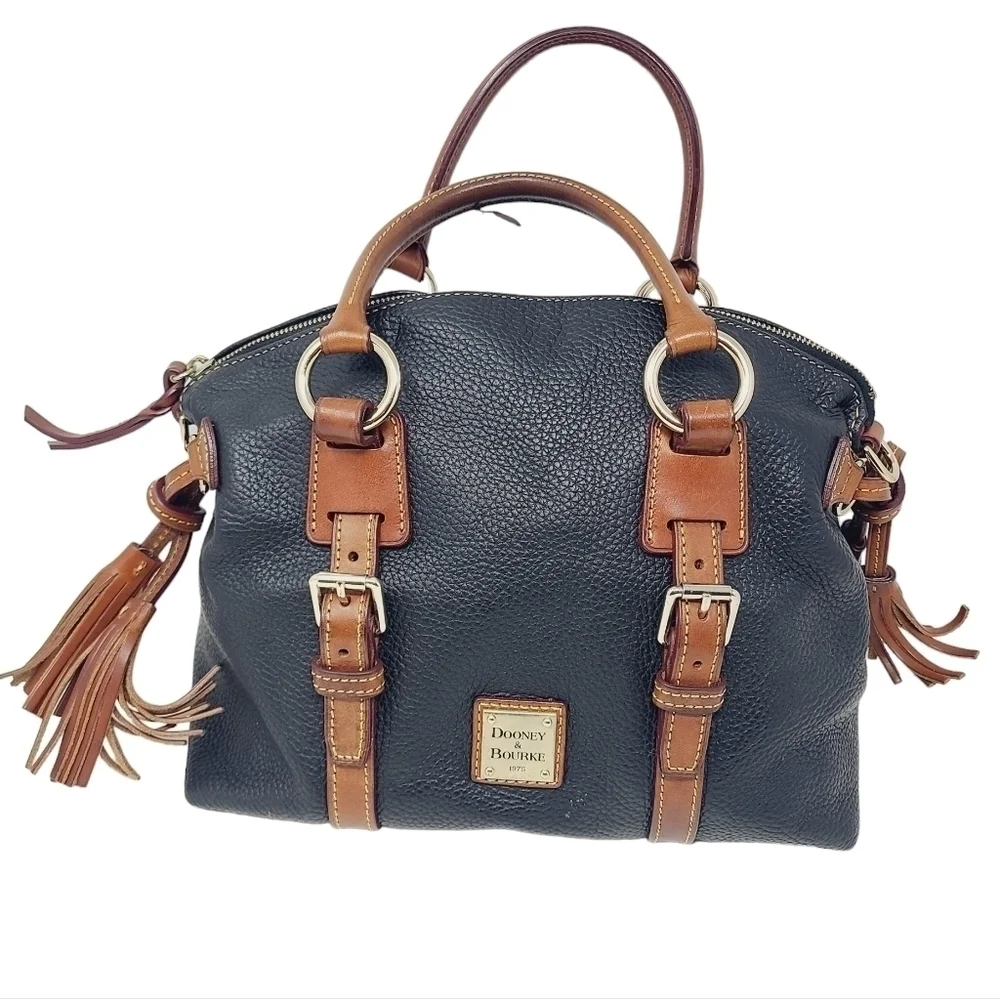 Dooney & Bourke | Large Vintage Black Pebble Grain Flortentine Satchel Bag